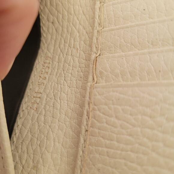 Gucci Interlocking Grain Leather Card Wallet Medium Bifold Cream Designer Unisex - Picture 5 of 12